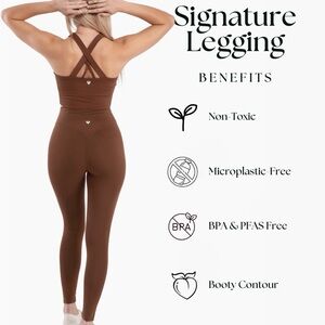 Namarie Signature Legging High-Rise Sculpting Legging - Yogi Brown, Large Petite